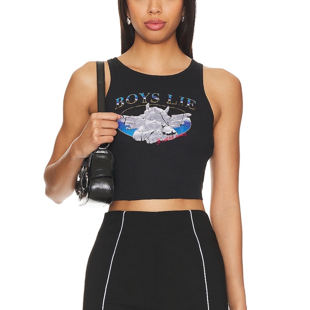 Boys Lie Here Lies Black Crop Top